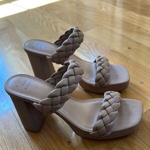 Braided Tan Heeled Sandals